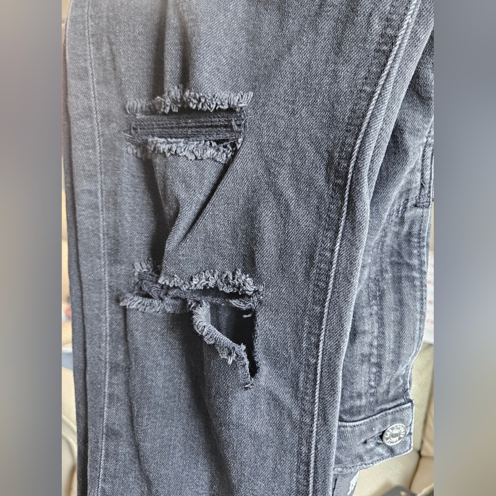 💙🩷Paige Sarah Slim Jeans Size 25   Destructed Distressed Black Wash💙 - Picture 7 of 10